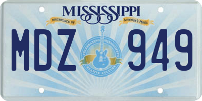 MS license plate MDZ949
