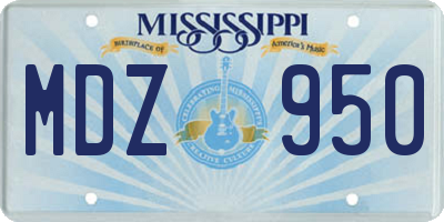 MS license plate MDZ950