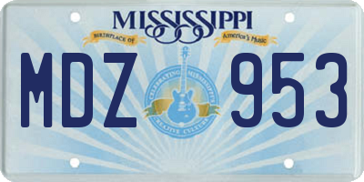 MS license plate MDZ953