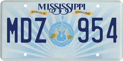 MS license plate MDZ954
