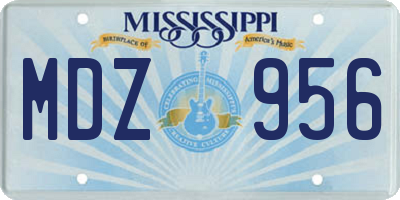 MS license plate MDZ956