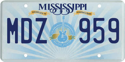 MS license plate MDZ959