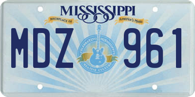 MS license plate MDZ961