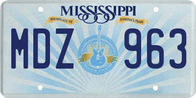 MS license plate MDZ963