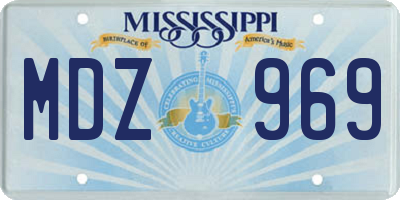 MS license plate MDZ969
