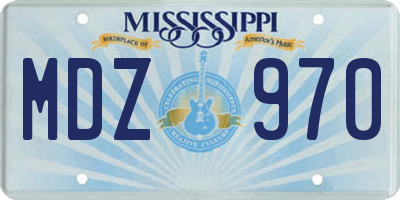 MS license plate MDZ970