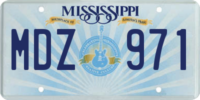 MS license plate MDZ971