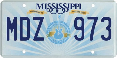 MS license plate MDZ973