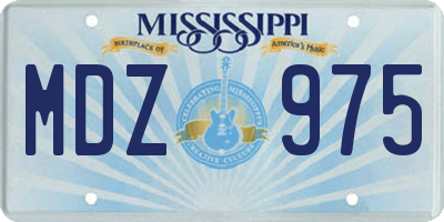 MS license plate MDZ975