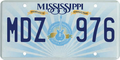 MS license plate MDZ976