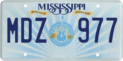 MS license plate MDZ977