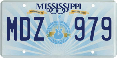MS license plate MDZ979