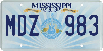 MS license plate MDZ983