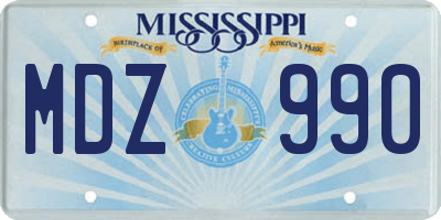 MS license plate MDZ990