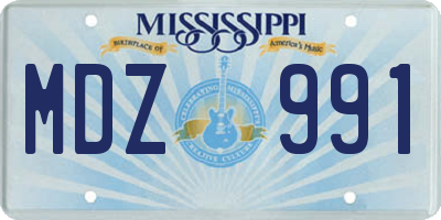 MS license plate MDZ991