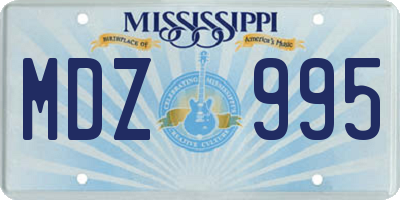MS license plate MDZ995