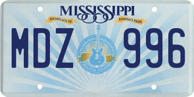 MS license plate MDZ996