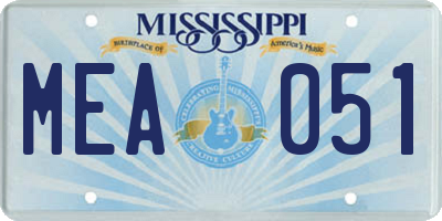 MS license plate MEA051