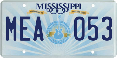 MS license plate MEA053
