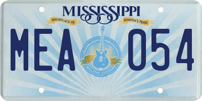 MS license plate MEA054