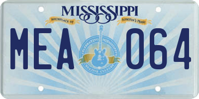 MS license plate MEA064