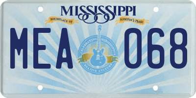 MS license plate MEA068