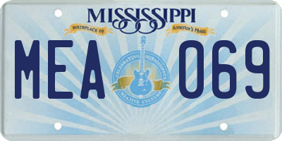 MS license plate MEA069
