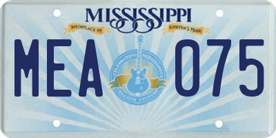 MS license plate MEA075