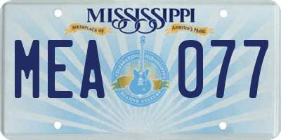 MS license plate MEA077