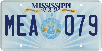 MS license plate MEA079
