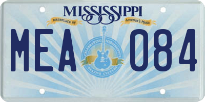MS license plate MEA084