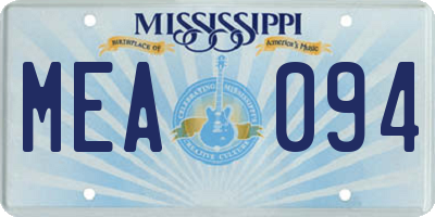 MS license plate MEA094