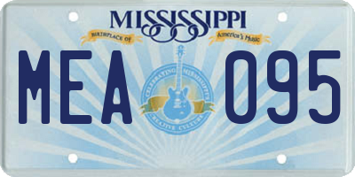 MS license plate MEA095