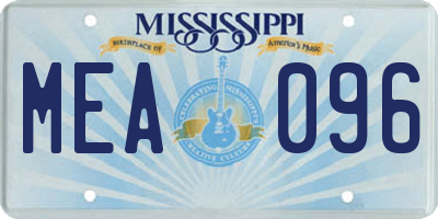 MS license plate MEA096