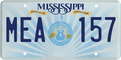 MS license plate MEA157