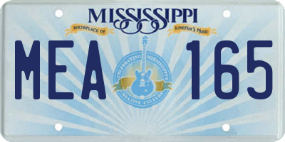 MS license plate MEA165