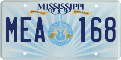 MS license plate MEA168