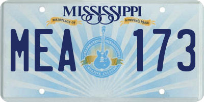 MS license plate MEA173