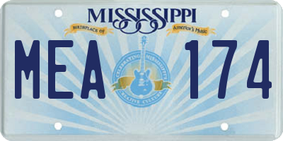 MS license plate MEA174