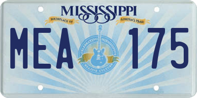 MS license plate MEA175