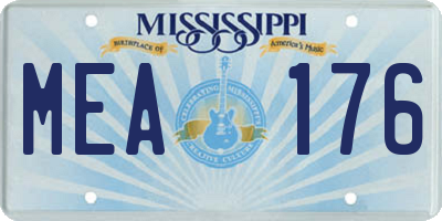 MS license plate MEA176