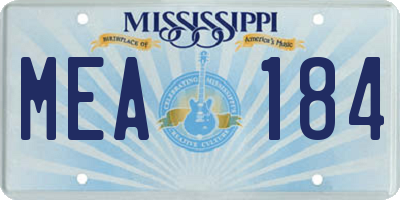 MS license plate MEA184