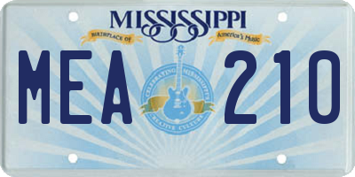 MS license plate MEA210