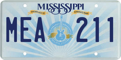 MS license plate MEA211