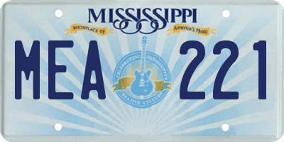 MS license plate MEA221