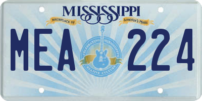 MS license plate MEA224