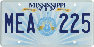 MS license plate MEA225