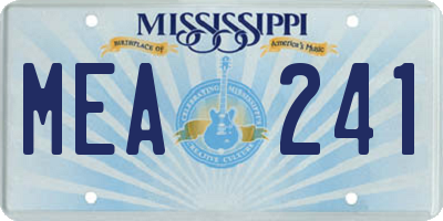 MS license plate MEA241