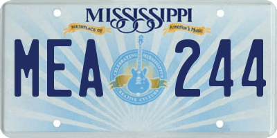 MS license plate MEA244