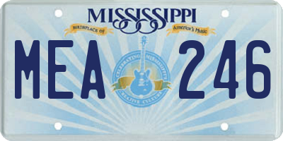 MS license plate MEA246